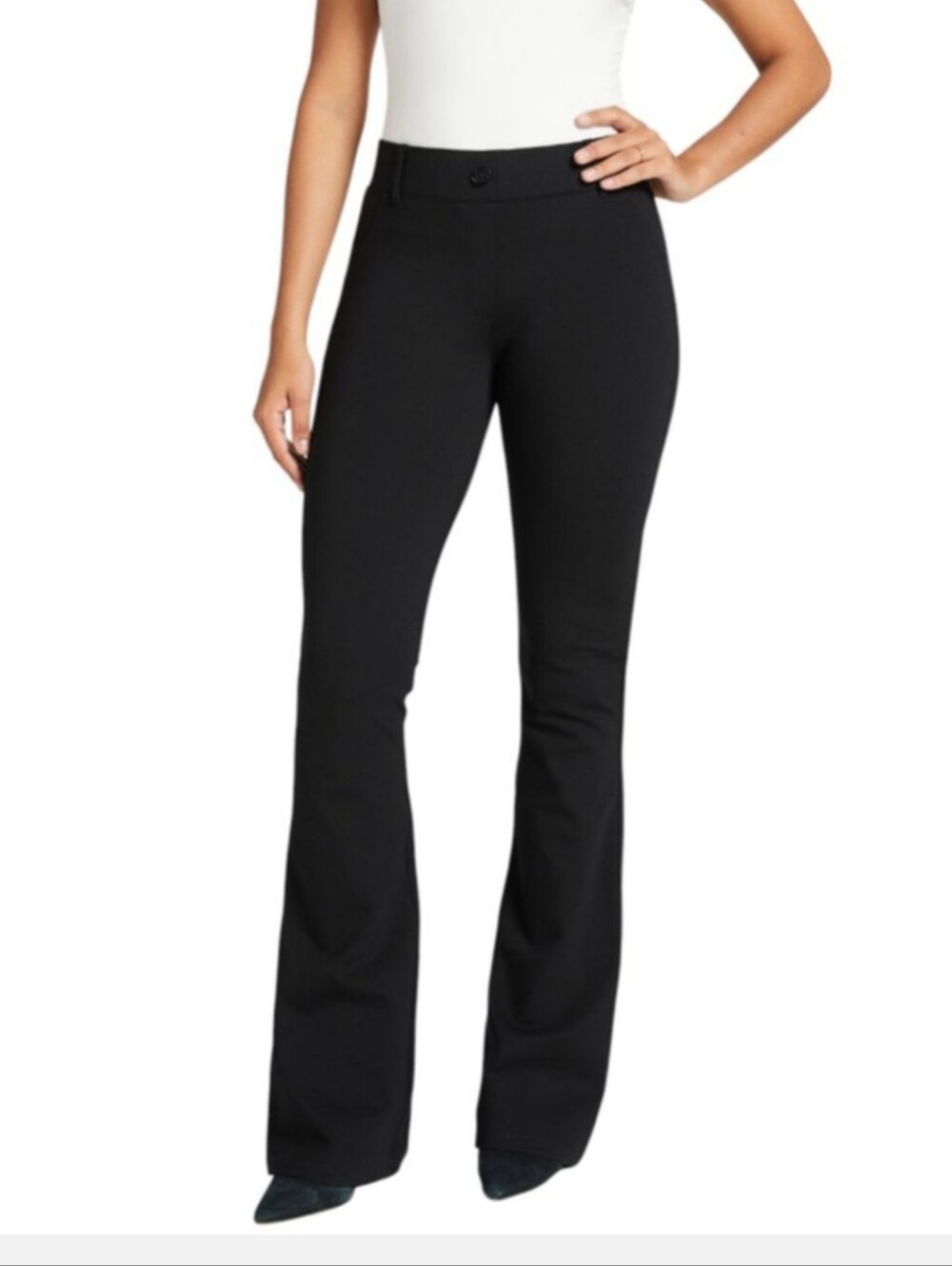 Betabrand Women's Black Stretch Bootcut Pants